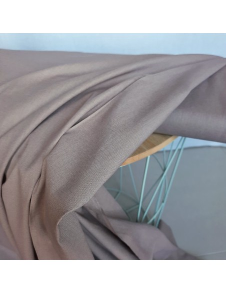 Popeline de coton biologique GOTS, Cranberry, Taupe