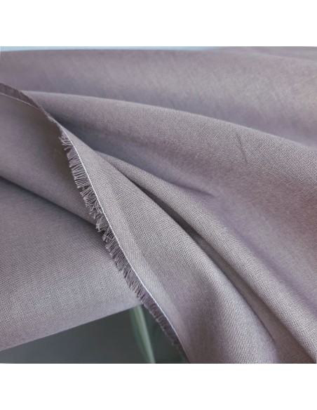 Popeline de coton biologique GOTS, Cranberry, Taupe