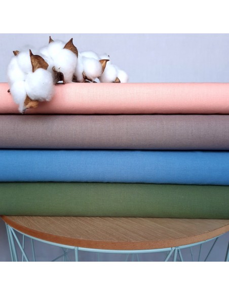 Popeline de coton biologique GOTS, Bleu