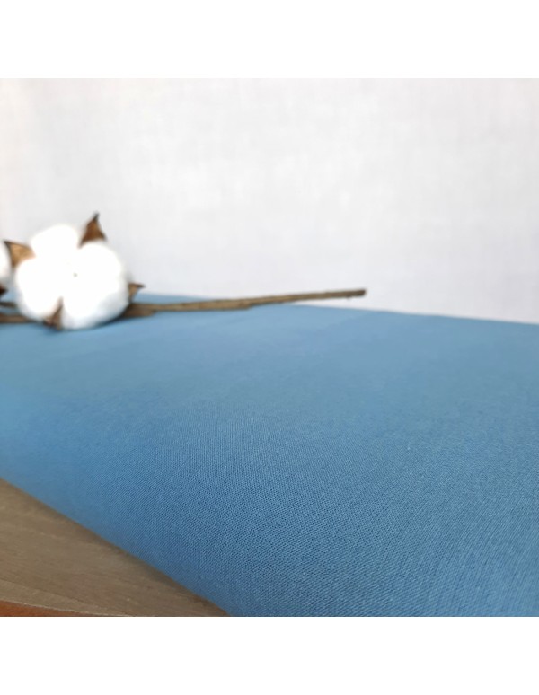 Popeline de coton biologique GOTS, Bleu