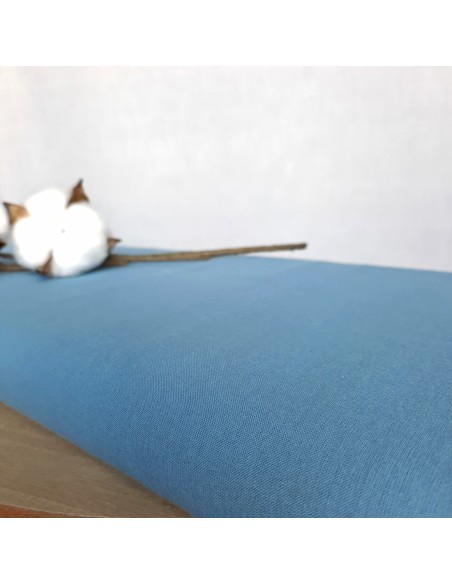 Popeline de coton biologique GOTS, Bleu