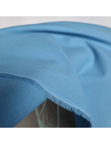 Popeline de coton biologique GOTS, Bleu