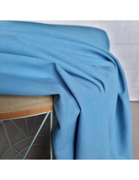 Popeline de coton biologique GOTS, Bleu