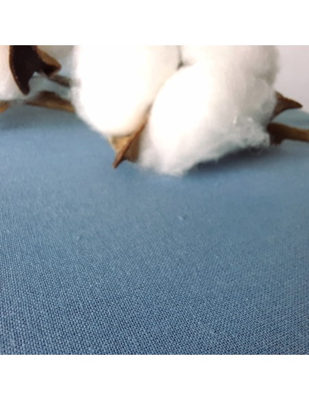 Popeline de coton biologique GOTS, Bleu