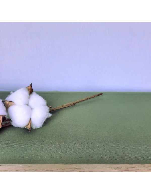 Popeline de coton biologique GOTS, Vert kaki