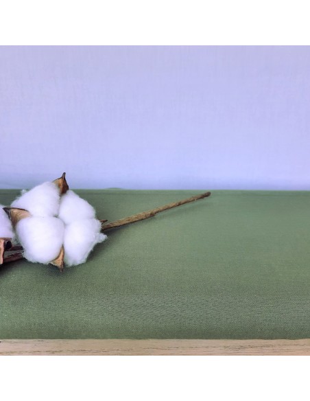 Popeline de coton biologique GOTS, Vert kaki