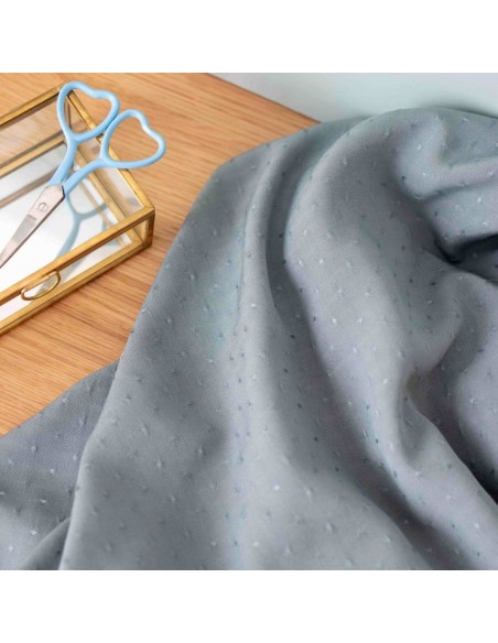 Plumetis de viscose Cranberry, Dottie Verveine, Lise Tailor