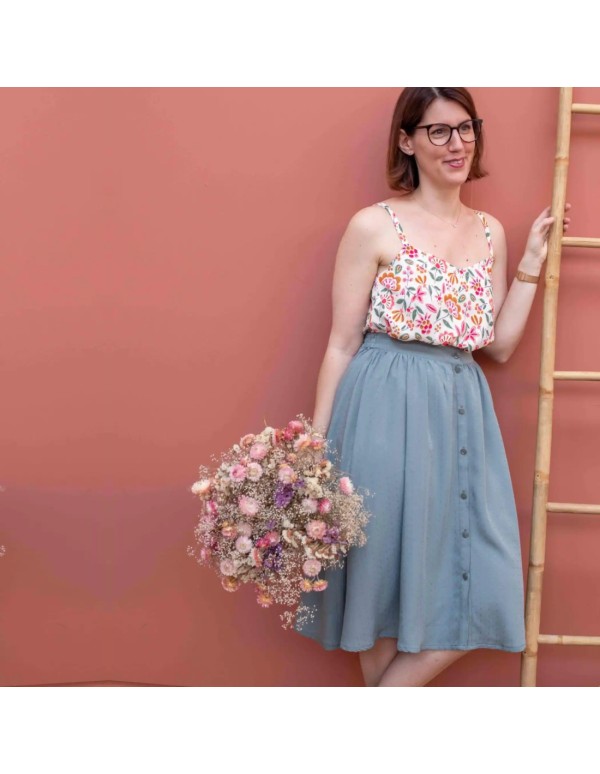 Plumetis de viscose Cranberry, Dottie Verveine, Lise Tailor