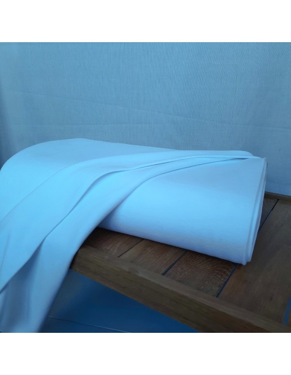 Bord côte de coton biologique Cranberry, Blanc