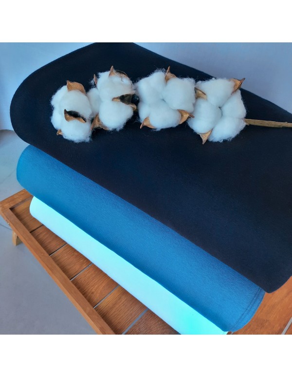 Bord-côte Biologique En Tissu - Noir Et Orange, Longueur 140 Cm, Marque ALB Stoffe, Pour Couture Et Décoration