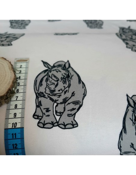 Cranberry, Jersey de coton biologique GOTS, Rhinocéros, Bloome Copenhagen