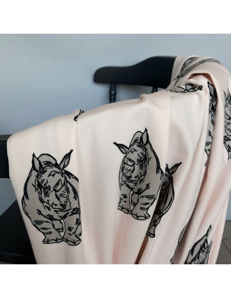 Cranberry, Jersey de coton biologique GOTS, Rhinocéros, Bloome Copenhagen