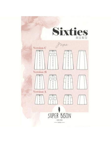 Cranberry, Patron Femme, Jupe Sixties (du 32 au 52), Super Bison