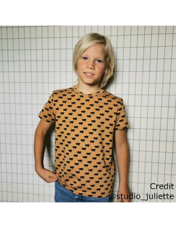 French Terry de coton Cranberry, Bull, marron pâle