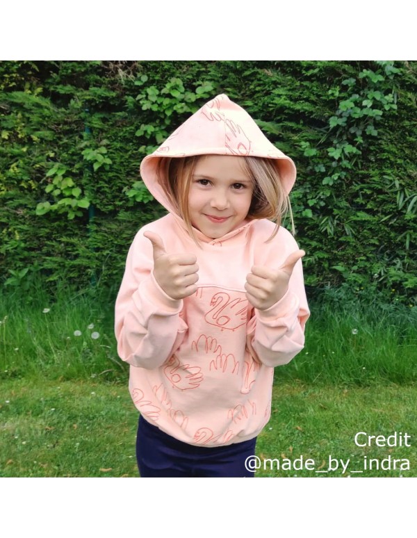 French Terry de coton Cranberry, Let me be a Swan