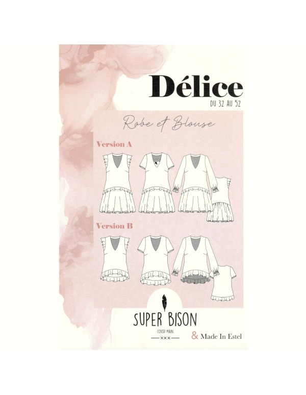 Cranberry, Patron Femme, Robe et blouse Délice (du 32 au 52), Super Bison