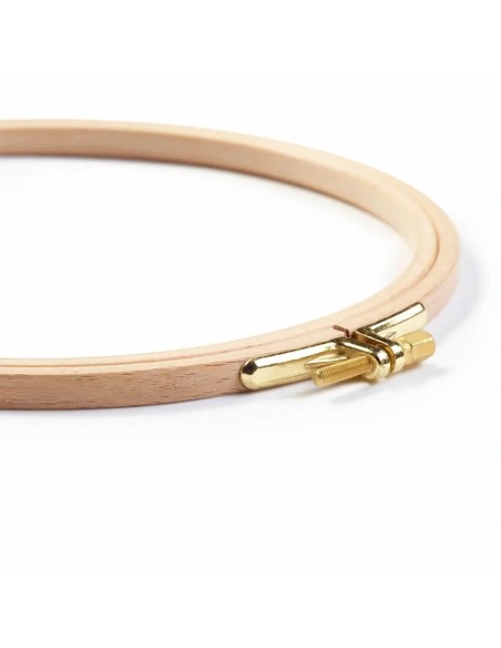 Cranberry, Tambour à broder en bois de hêtre avec vis, 8mmx19cm, Prym