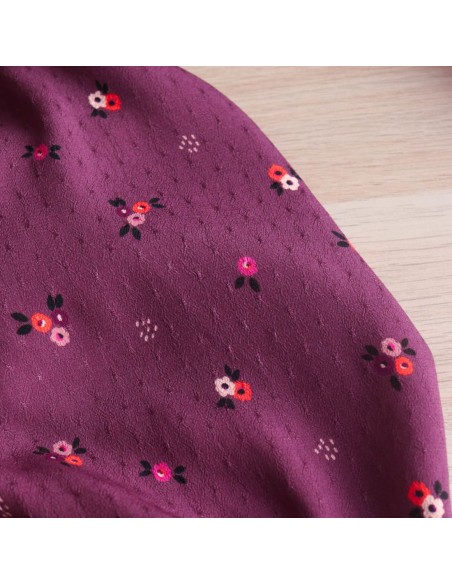 Crêpe plumetis de viscose Cranberry, Rêverie, Lise Tailor