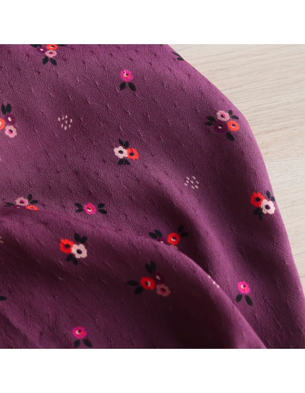Crêpe plumetis de viscose Cranberry, Rêverie, Lise Tailor