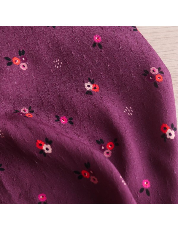 Crêpe plumetis de viscose Cranberry, Rêverie, Lise Tailor