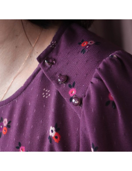 Crêpe plumetis de viscose Cranberry, Rêverie, Lise Tailor