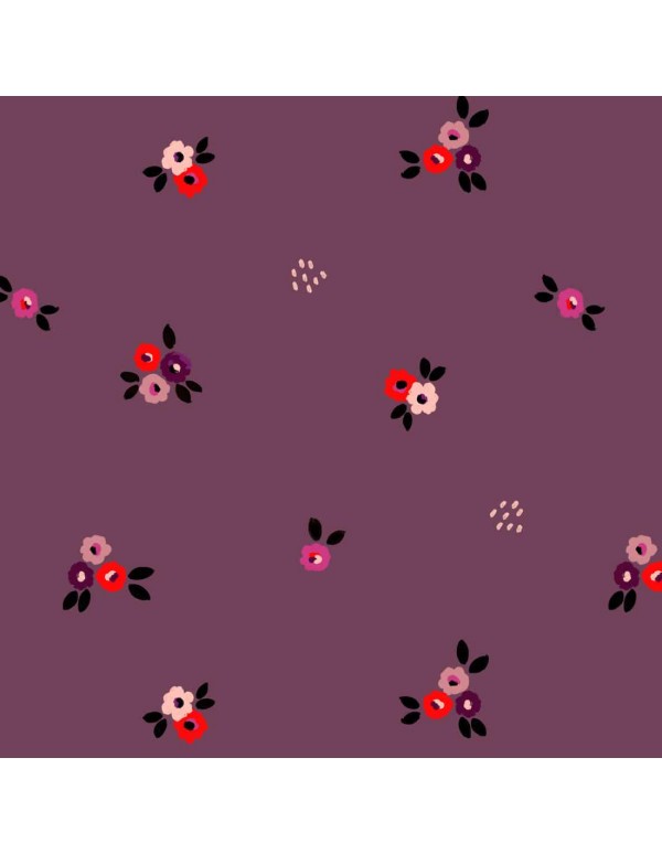 Crêpe plumetis de viscose Cranberry, Rêverie, Lise Tailor