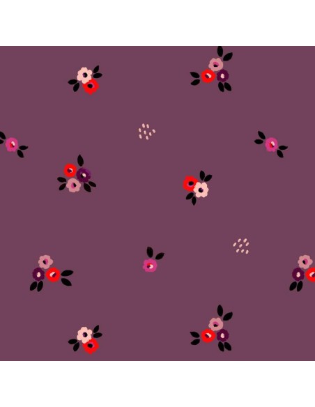 Crêpe plumetis de viscose Cranberry, Rêverie, Lise Tailor