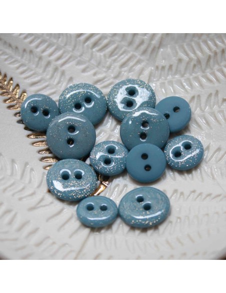 Cranberry, Bouton glitter deux trous, Orage (12mm), Lise Tailor