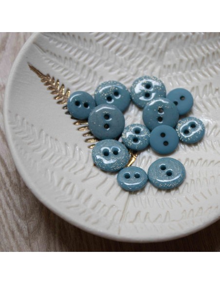 Cranberry, Bouton glitter deux trous, Orage (12mm), Lise Tailor