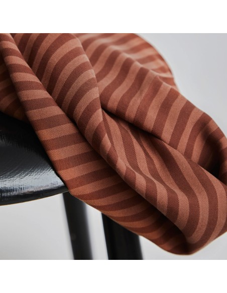 Cranberry, Twill de Tencel (sergé), Two-tone stripe, Meet Milk, Pécan