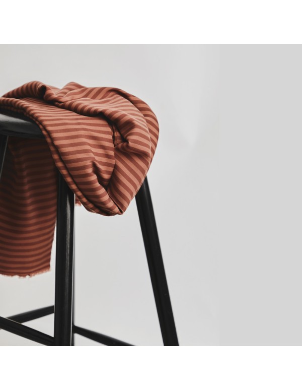 Cranberry, Twill de Tencel (sergé), Two-tone stripe, Meet Milk, Pécan