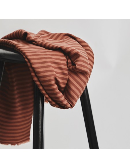 Cranberry, Twill de Tencel (sergé), Two-tone stripe, Meet Milk, Pécan