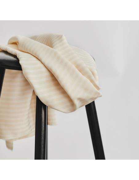 Cranberry, Twill de Tencel (sergé), Two-tone stripe, Meet Milk, Ivoire