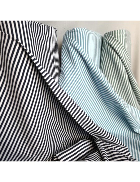 Cranberry, Bord côte de coton, Rayures vertes