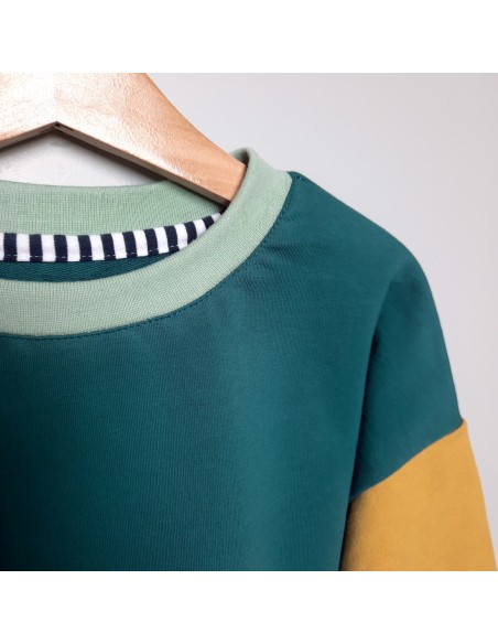 Bord côte de coton Cranberry, Vert d'eau