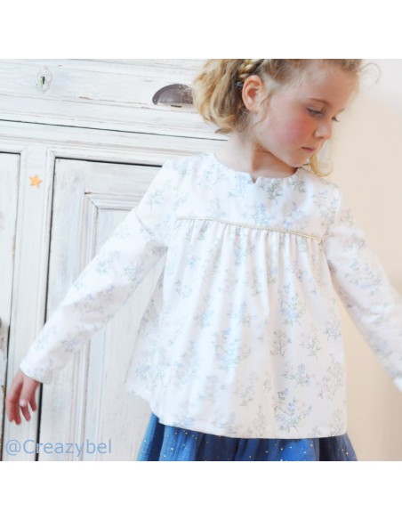 Cranberry, Patron Fille, Blouse Lombarde (du 2 au 14 ans), Rose des Vents