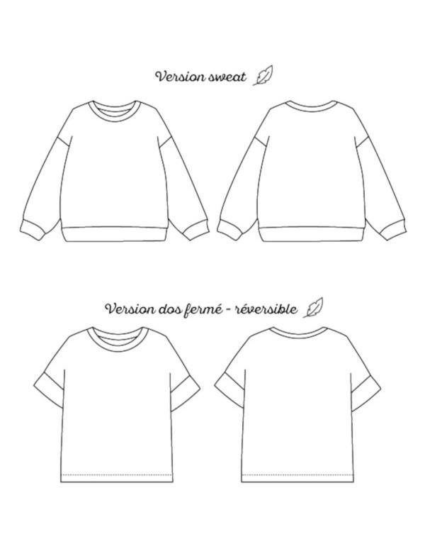 Cranberry, patron enfant mixte sweat et tshirt oversize chouette du 3 au 12 ans Marmai patterns