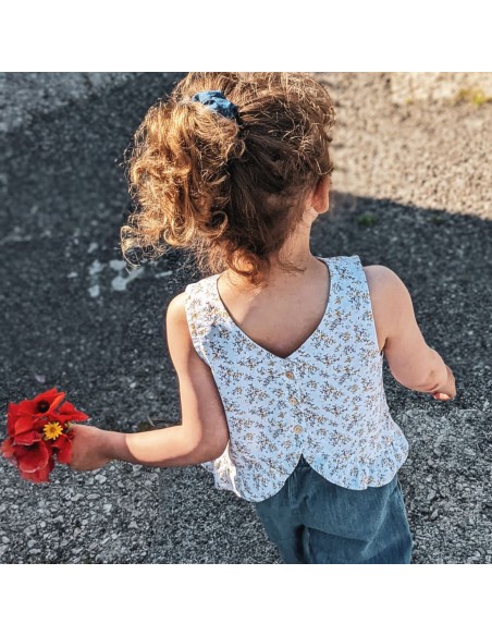 Cranberry, Patron enfant fille top reversible a volants mesange du 4 au 12 ans, Marmai patterns