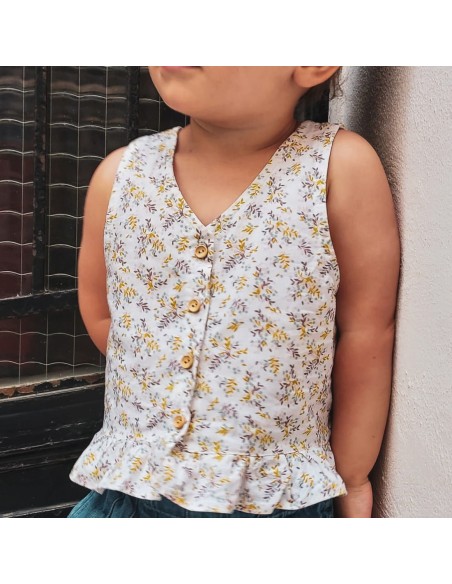 Cranberry, Patron enfant fille top reversible a volants mesange du 4 au 12 ans, Marmai patterns