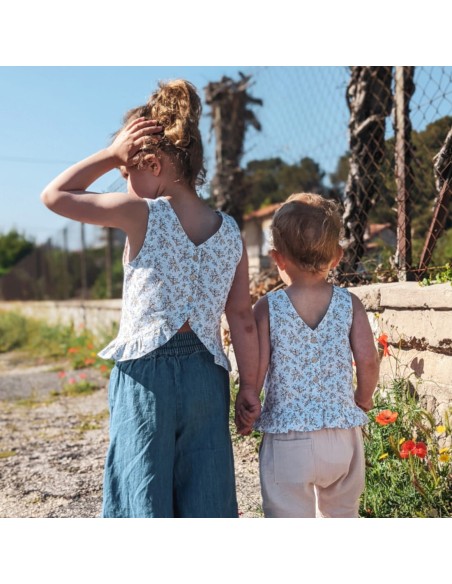 Cranberry, Patron enfant fille top reversible a volants mesange du 4 au 12 ans, Marmai patterns