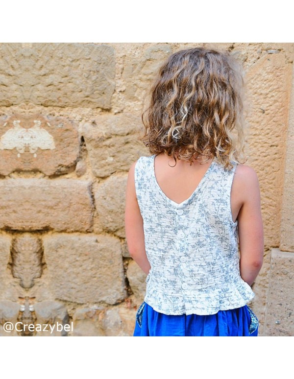 Cranberry, Patron enfant fille top reversible a volants mesange du 6 mois au 12 ans, Marmai patterns