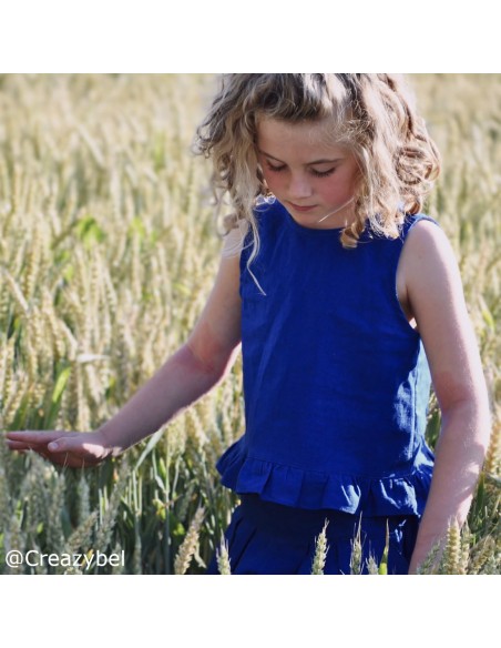 Cranberry, Patron enfant fille top reversible a volants mesange du 4 au 12 ans, Marmai patterns