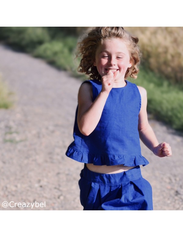 Cranberry, Patron enfant fille top reversible a volants mesange du 6 mois au 12 ans, Marmai patterns
