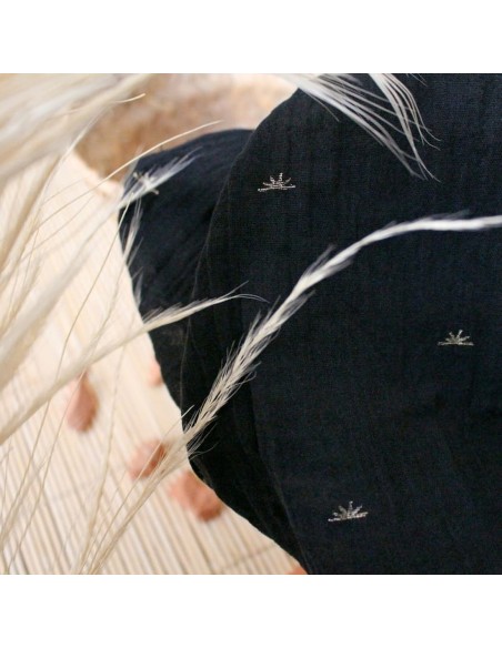 Cranberry, simple gaze de coton/crépon de coton, soleils dorés, Sunset Night Atelier Brunette