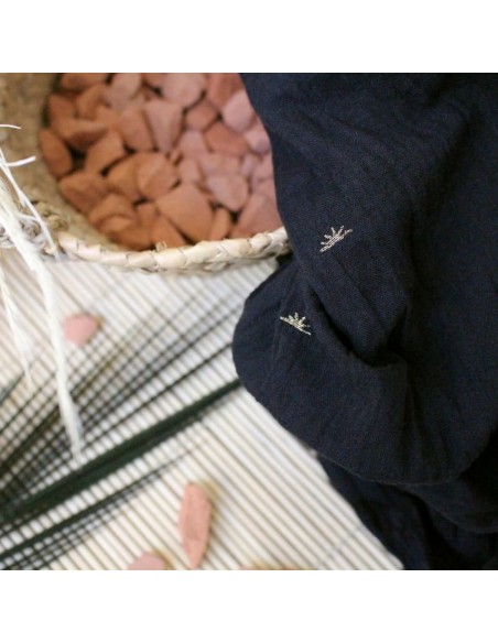 Cranberry, simple gaze de coton/crépon de coton, soleils dorés, Sunset Night Atelier Brunette