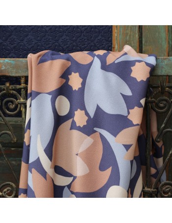 Cranberry, Crepe de Viscose Zellige Indigo La Maison Naive
