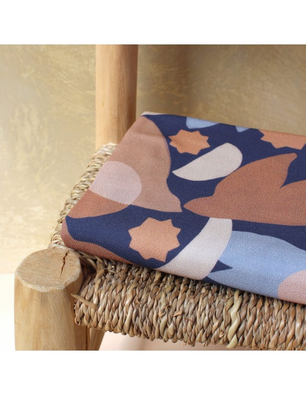 Cranberry, Crepe de Viscose Zellige Indigo La Maison Naive