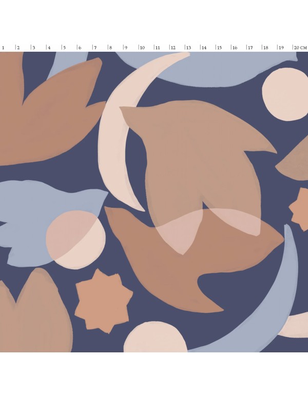 Cranberry, Crepe de Viscose Zellige Indigo La Maison Naive