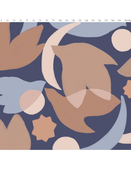 Cranberry, Crepe de Viscose Zellige Indigo La Maison Naive