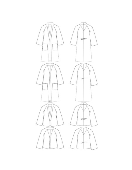 Cranberry, Patron pochette Femme, Veste Nage libre (du 34 au 52), Maison Fauve